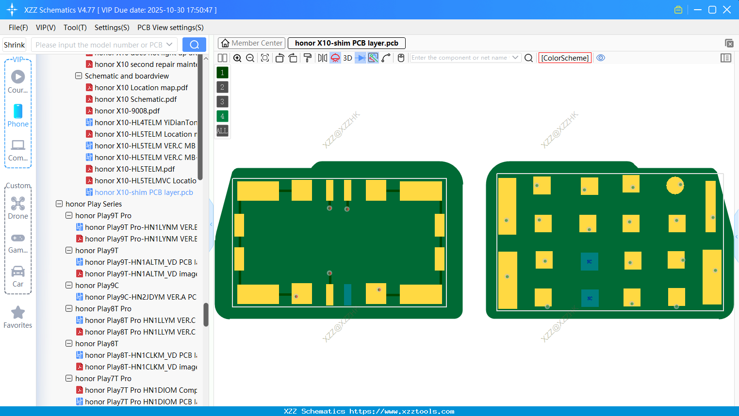 Honor X10-shim PCB Layer
